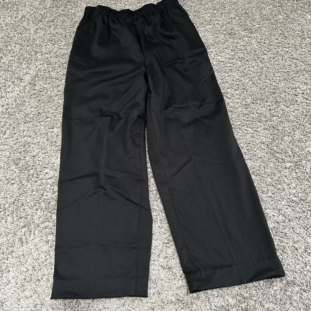 Laura‎ Scott Missy Black Twill Pull On Pants Elastic Waist Size 8